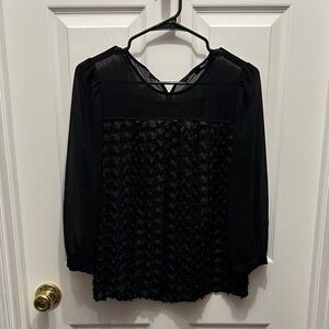 Madewell Black Textured Blouse